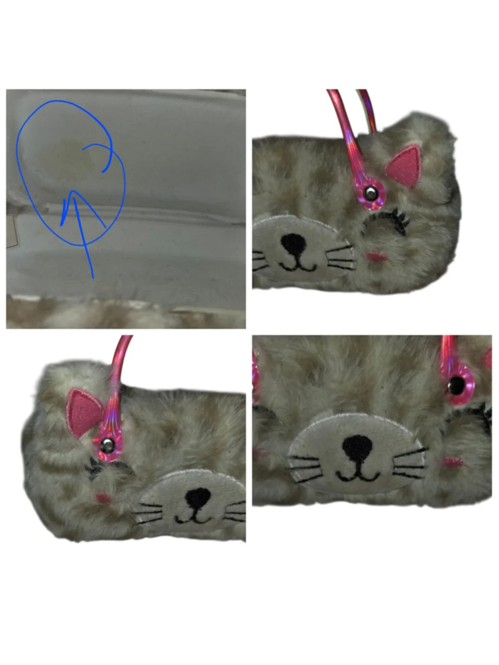 Kids Faux Fur Cat Eyeglasses Case